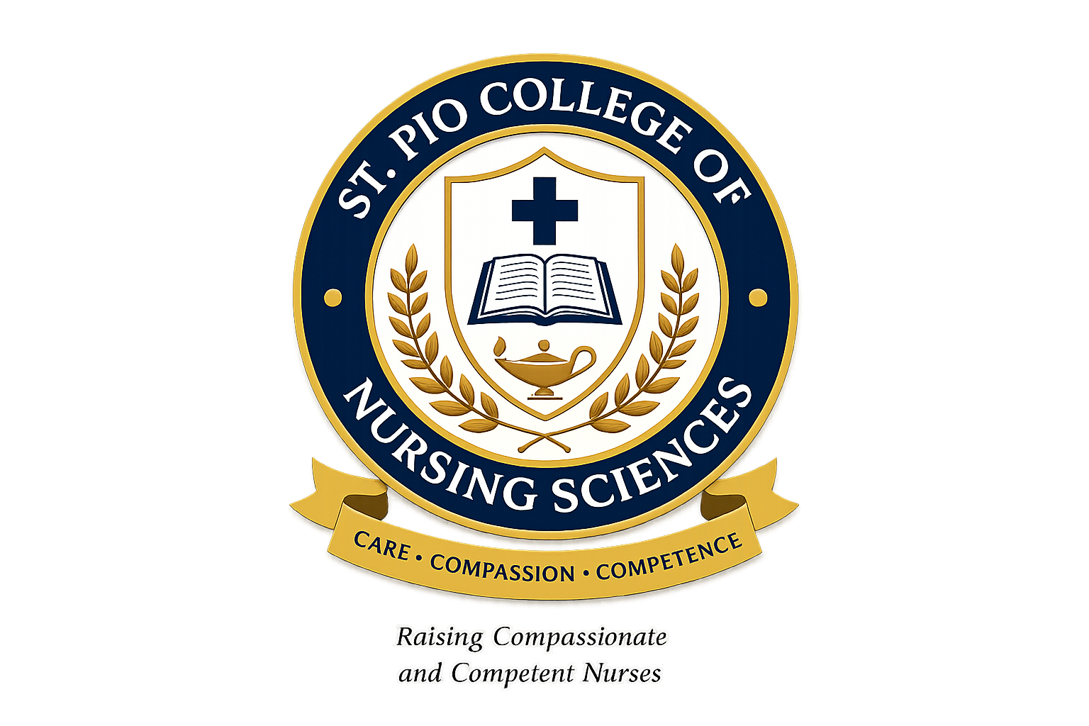 St. PIO College of Nursing Sciences logo.